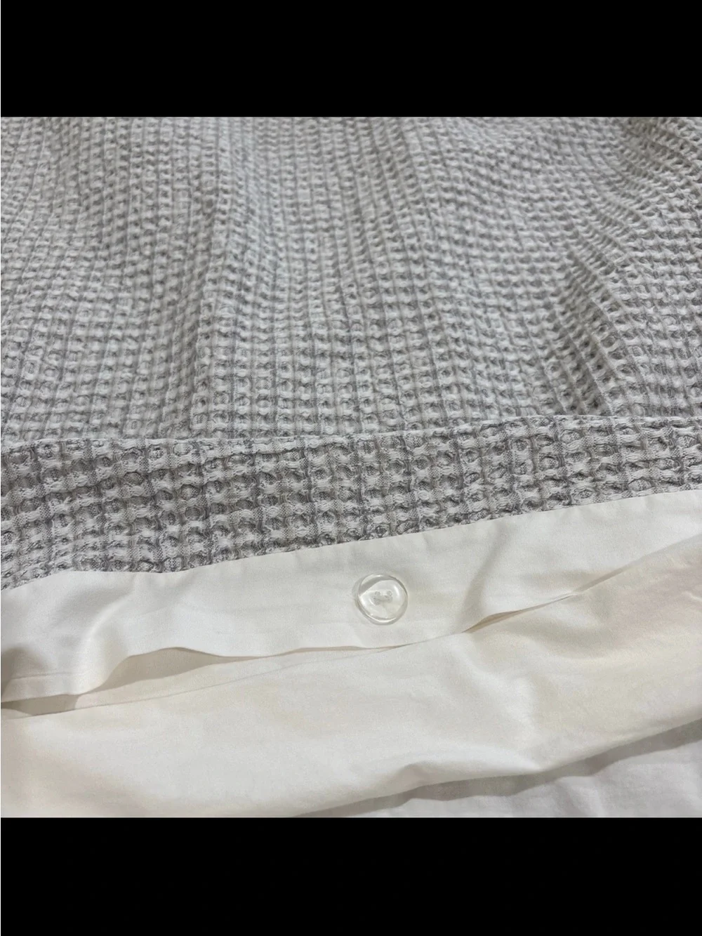 UGG Duvet Cover Full/Queen Cotton Waffle Weave “Olivia” Gray Taupe Textured